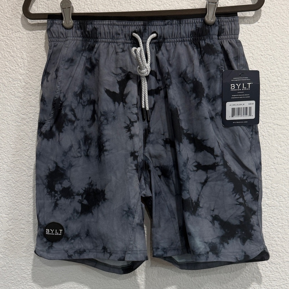 NWT BYLT Premium Basics Active Lined Tie Dye Men's Activewear Sports Shorts M